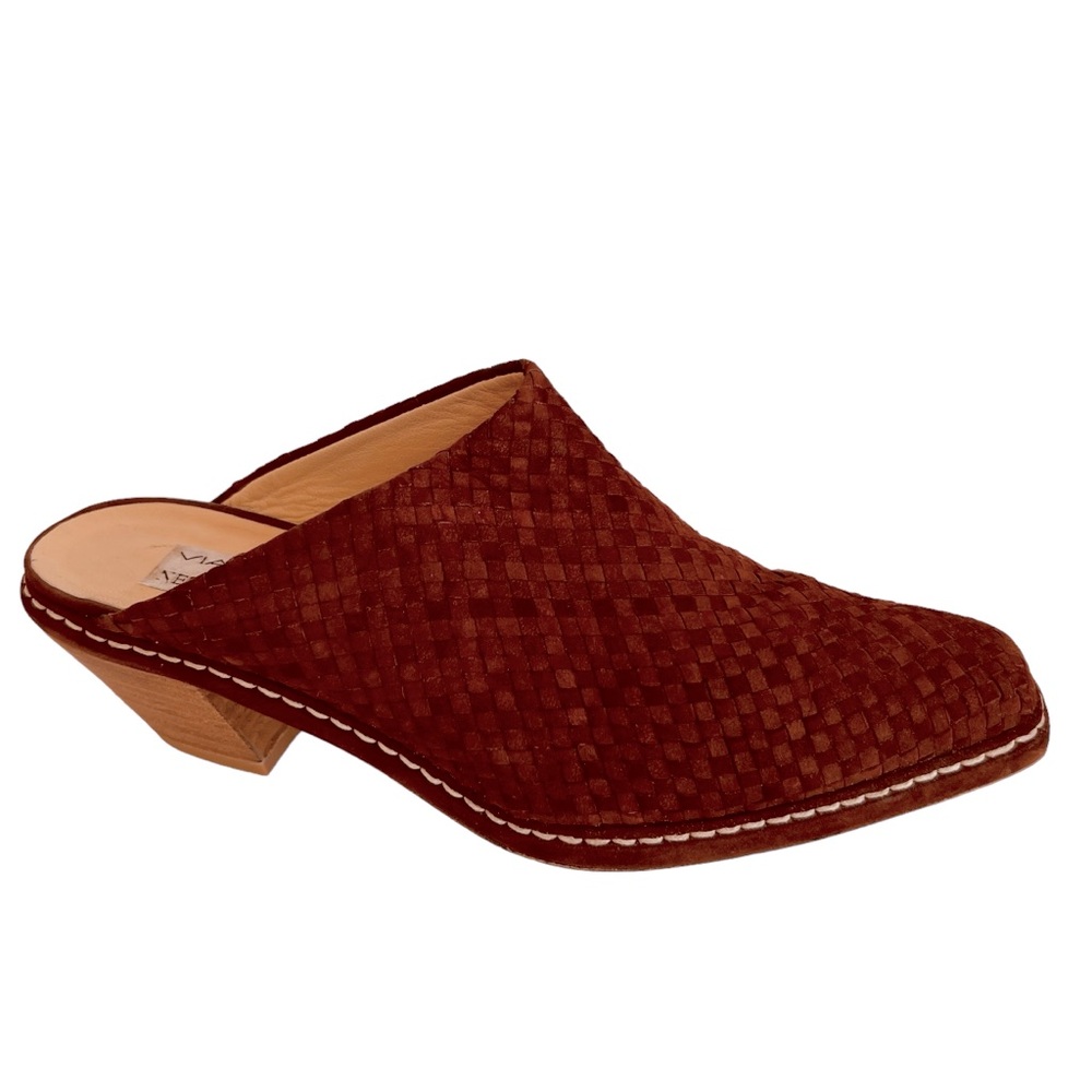 Via Spiga Brown Woven Suede Mules Made in Italy for Neiman Marcus Size 9